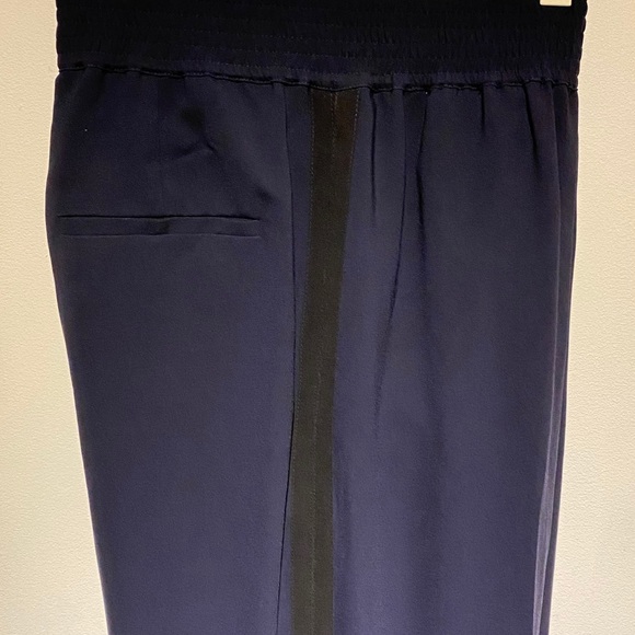H&M Studio Trouser blue with Black Stripe and elastic waist Size 6 - Picture 3 of 8